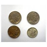 1937 x3 1944 5C 10C 4 PC LOT