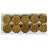 1937-1949 Centavo Mexico 10 Pc Lot