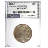 1996-S 50c Olympic Swimming MS70 LISTS $150