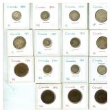 1870-1968 Some Silver Canada 15pcs