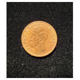 1900-B Romania 1 Ban Copper Coin UNC