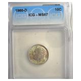 1960-D Dime ICG MS67