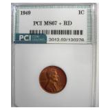 1949 Cent MS67+ RD LISTS $8500