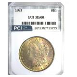 1881 Morgan MS66 LISTS $1600