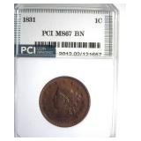 1831 Cent MS67 BN LISTS $10500 IN 66