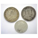 1886 1910 1917 5 10 Cents Canada 3 Pc Lot