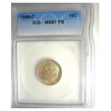 1959-D Dime ICG MS67 FB LISTS $120