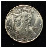 1941 Walking Liberty Gem BU Scarce