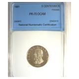 1981 5 Centesimos NNC PR70 DCAM Panama