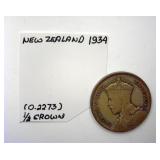1934 x2 6 Pence 1/2 Crown New Zealand
