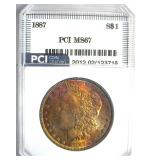 1887 Morgan MS67 LISTS $1700