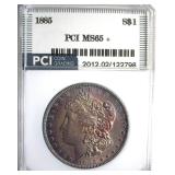 1885 Morgan PCI MS65+ Purple Toning