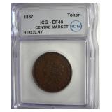 1837 Token ICG EF45 Centre Market
