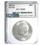 1971-S Silver Ike MS68 LISTS $6500