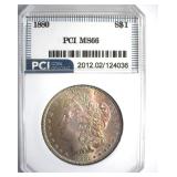 1880 Morgan MS66 LISTS $2000