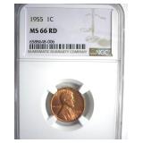 1955 Cent NGC MS66 RD