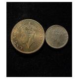 1948, 1950 Malaya 20 & 5 Cents