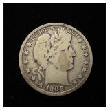 1908-S Barber 50c Very Good-F