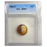 1963-D Dime ICG MS67 LISTS $125