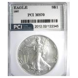 1987 Silver Eagle MS70 LISTS $1000