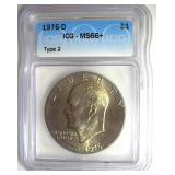 1976-D T2 Ike ICG MS66+ LISTS $425