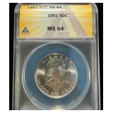 1951 Franklin ANACS MS64 Looks 65