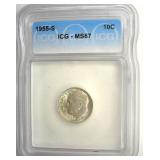 1955-S Dime ICG MS67