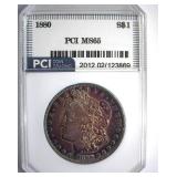 1880 Morgan MS65 LISTS $500