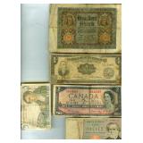 10 Vintage Bank Notes France Germany Philippines