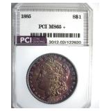 1885 Morgan PCI MS65+ Purple Toning