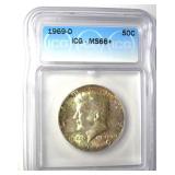 1969-D Kennedy ICG MS66+ LISTS $1450