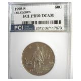 1992-S 50c Columbus PCI PR70 DCAM