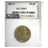 1981-P Susan B Anthony MS67 LISTS $1500