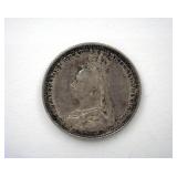 1887 Shilling About UNC / AU+ Great Britain