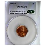 1956-D Cent CAC MS66 RD