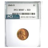 1948-S Cent MS67+ RD LISTS $1050