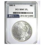 1881-S Morgan MS67 PL LISTS $2250