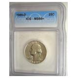 1955-D Quarter ICG MS66+ LISTS $1300