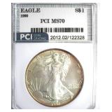 1990 Silver Eagle MS70 LISTS $3850
