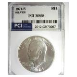 1971-S Silver Ike MS68 LISTS $6500