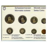 1974 1 Rappen-5 Franc BU Coin Set Switzerland