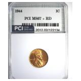 1944 Cent MS67+ RD LISTS $725