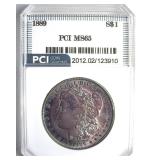 1889 Morgan PCI MS65 Blue Purple Toning