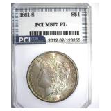 1881-S Morgan MS67 PL LISTS $2250