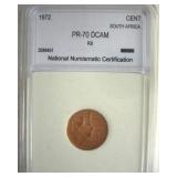 1972 Cent NNC PR70 DCAM RB South Africa