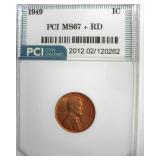 1949 Cent MS67+ RD LISTS $8500