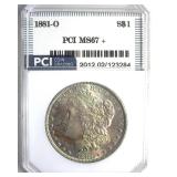 1881-O Morgan MS67+ LISTS $75000 IN 67