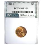1945-D Cent MS68 RD LISTS $15000