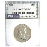 1962 Franklin PR70 DCAM LISTS $3850 IN 69DC
