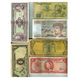 11 Vintage Bank Notes France Japan Curacao